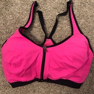 Victoria Secret Front-Zip Sports Bra, Black
